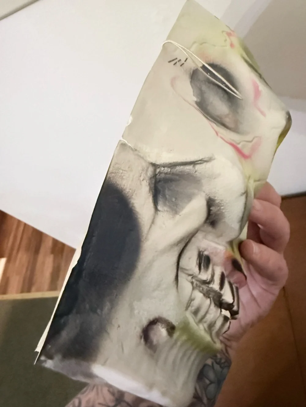 Vintage 1950s 60s Bayshore Neon Retro Skull Skeleton Halloween Mask Ben Cooper